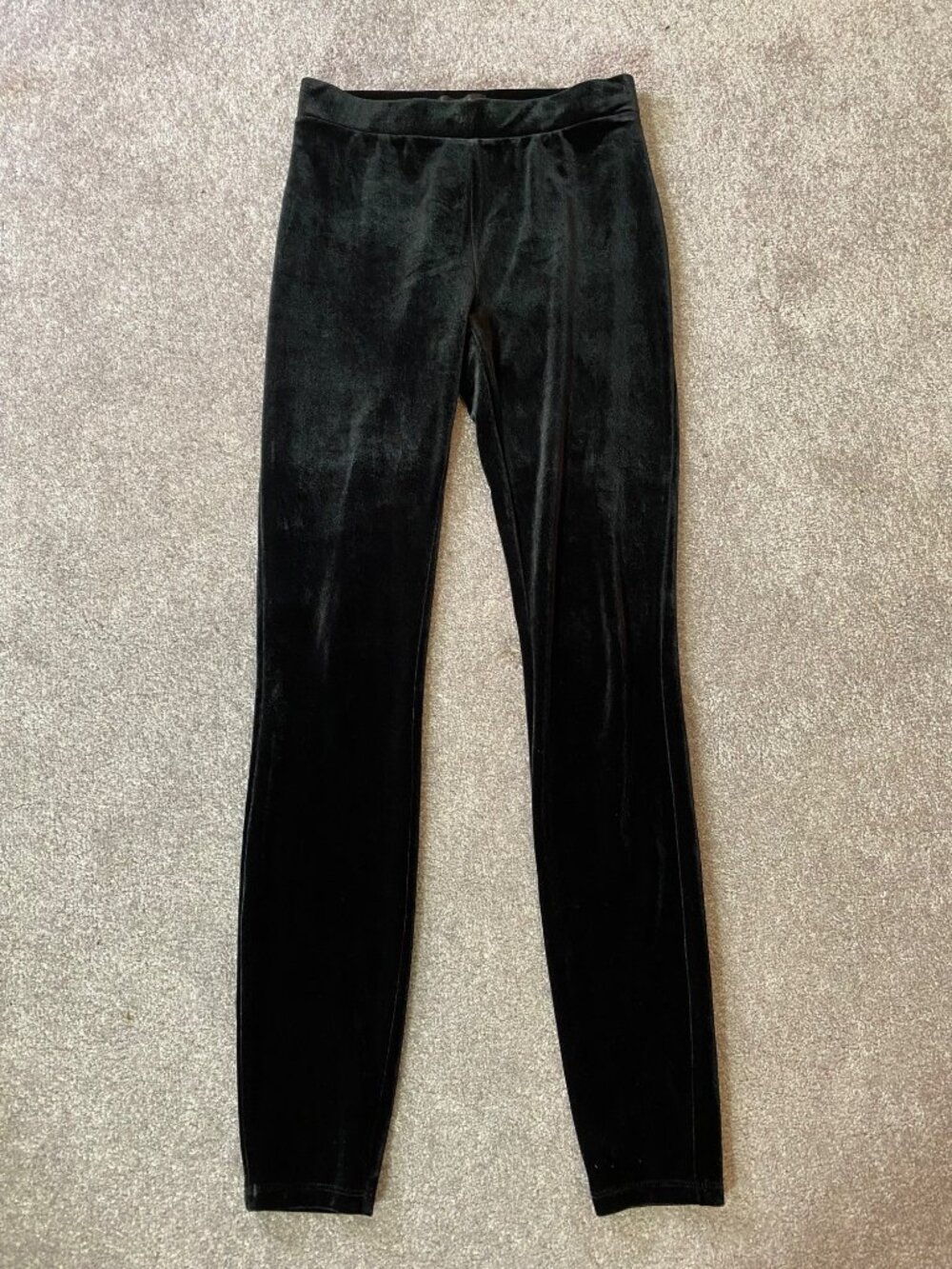 J.Crew Black Velvet Leggings Polyester Blend Stretchy Slim Fit XS
